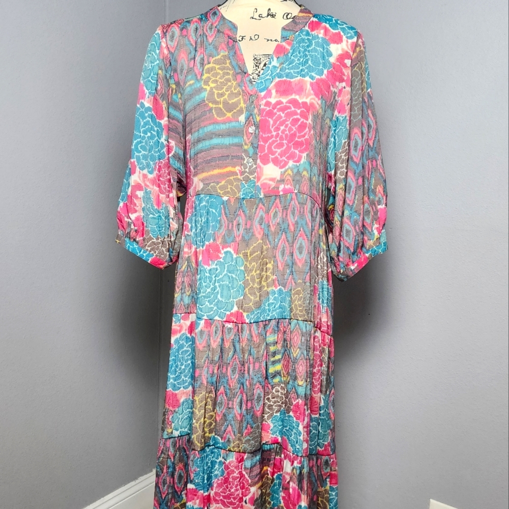 Fig and flower bogo dress,  Large